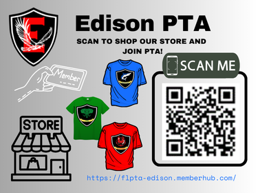  Scan the QR Code to access the Edison PTA Store.  Purchase membership, Spirit Shirts and more.